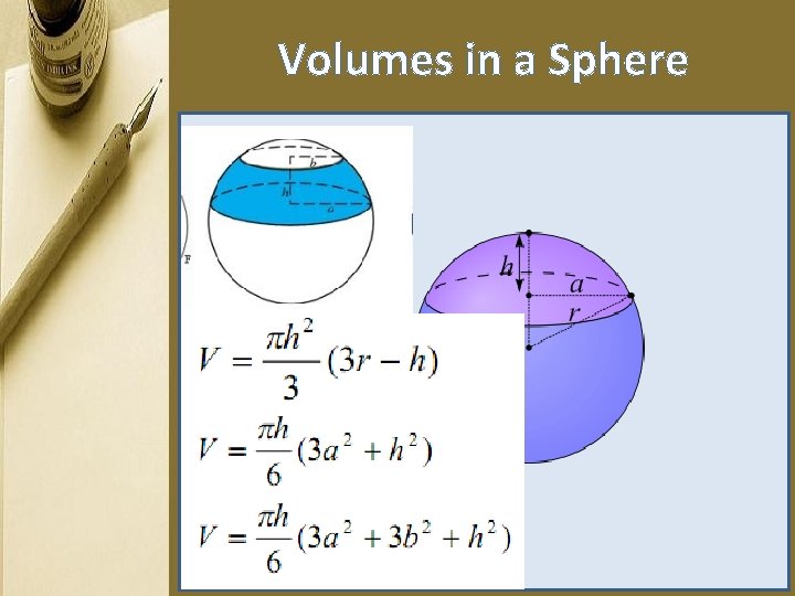 Volumes in a Sphere 