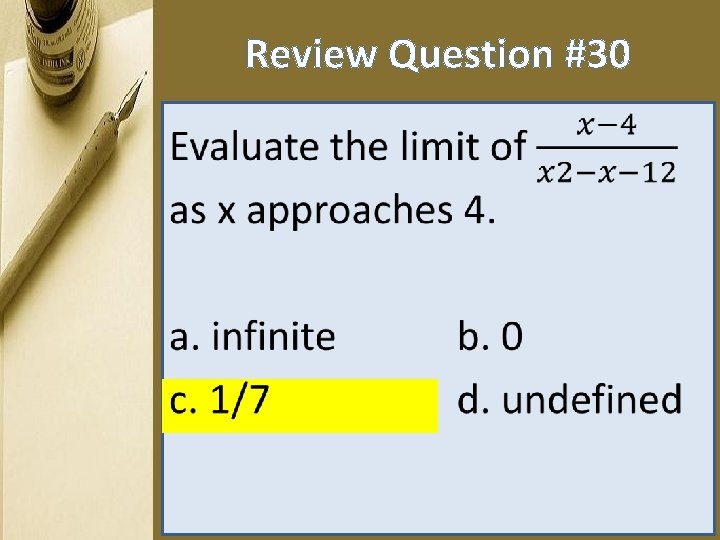 Review Question #30 • 