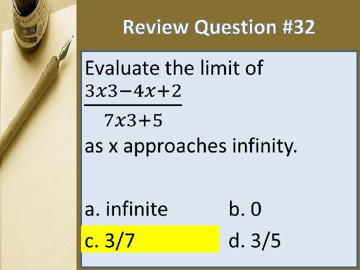 Review Question #32 • 