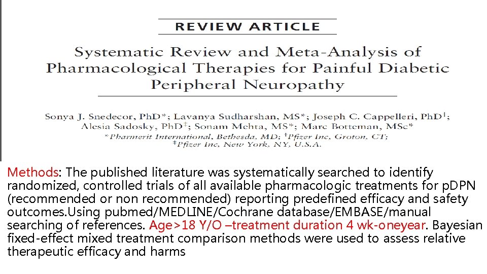 Methods: The published literature was systematically searched to identify randomized, controlled trials of all