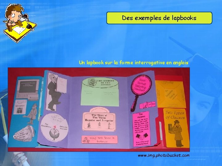 Des exemples de lapbooks Un lapbook sur la forme interrogative en anglais www. img.