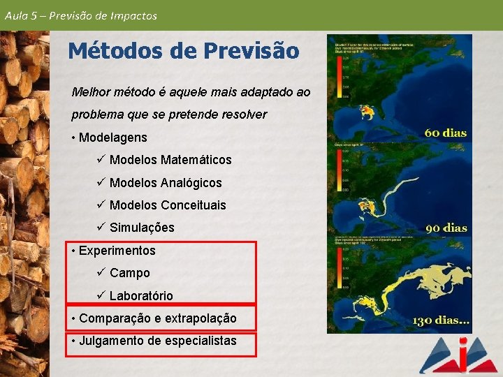 Aula 5 – Previsão de Impactos Métodos de Previsão Melhor método é aquele mais