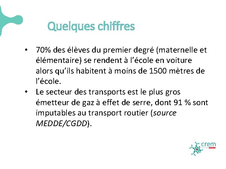 Quelques chiffres • 70% des élèves du premier degré (maternelle et élémentaire) se rendent