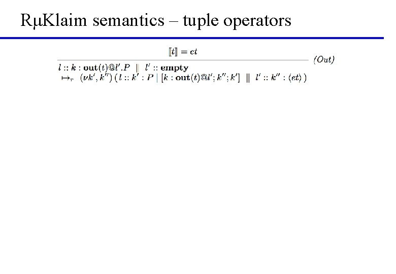 RμKlaim semantics – tuple operators 