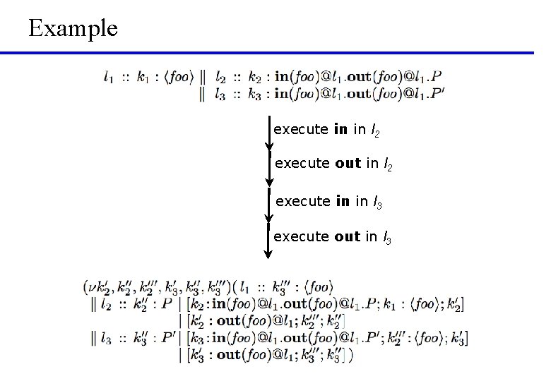 Example execute in in l 2 execute out in l 2 execute in in