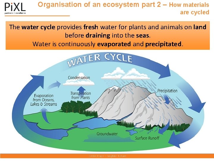 Organisation of an ecosystem part 2 – How materials are cycled The water cycle