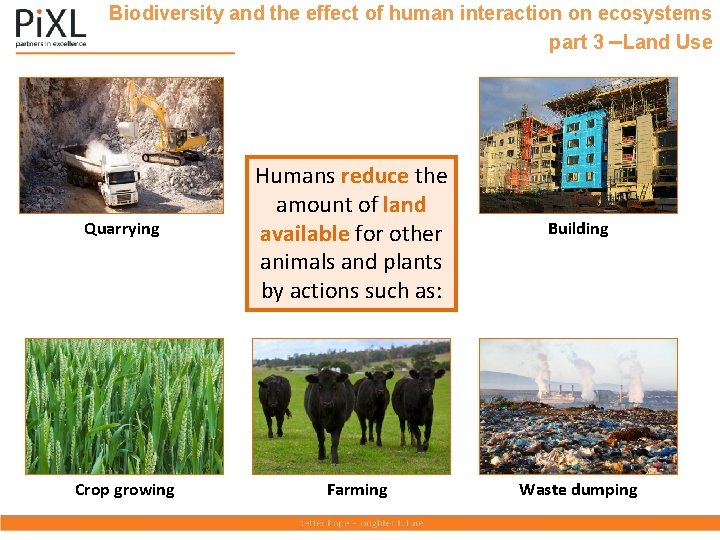 Biodiversity and the effect of human interaction on ecosystems part 3 –Land Use Quarrying
