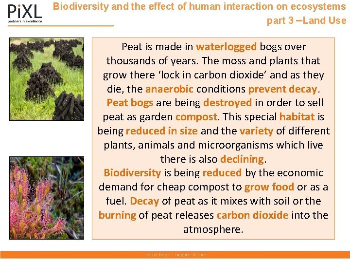 Biodiversity and the effect of human interaction on ecosystems part 3 –Land Use Peat