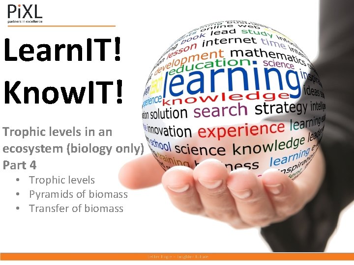 Learn. IT! Know. IT! Trophic levels in an ecosystem (biology only) Part 4 •