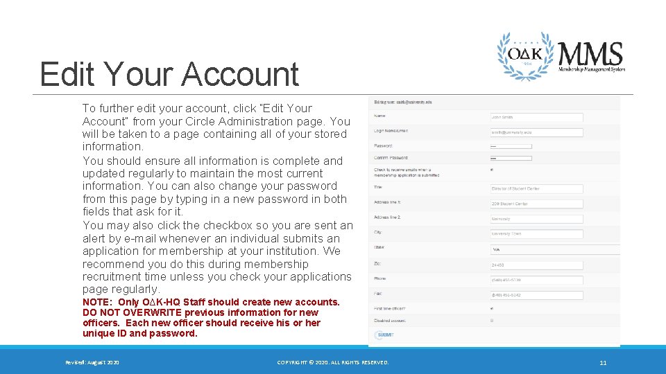 Edit Your Account To further edit your account, click “Edit Your Account” from your
