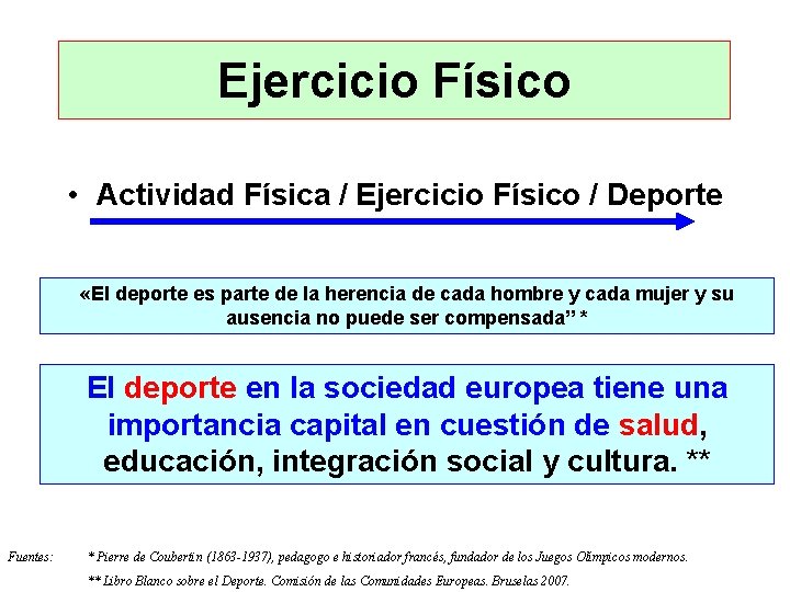 Ejercicio Físico • Actividad Física / Ejercicio Físico / Deporte «El deporte es parte