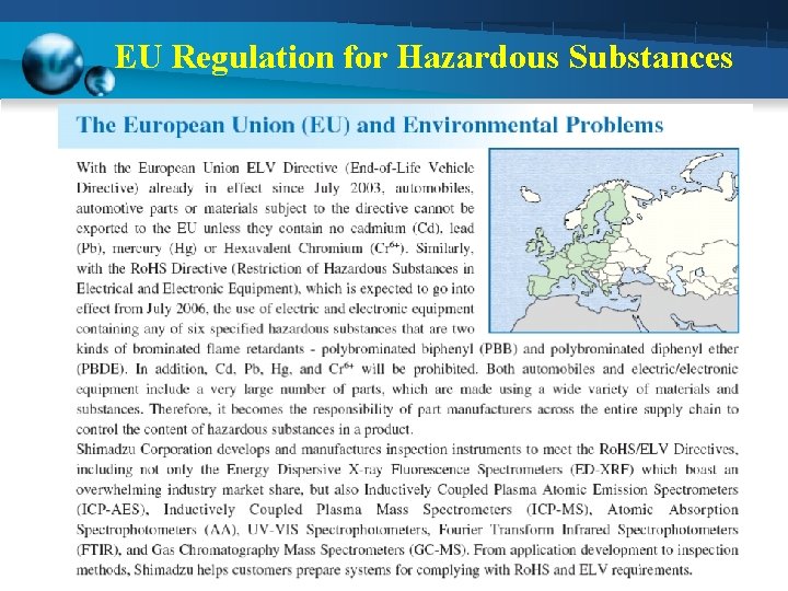 EU Regulation for Hazardous Substances 