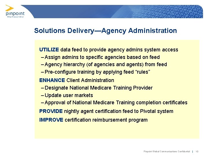 Solutions Delivery—Agency Administration UTILIZE data feed to provide agency admins system access – Assign