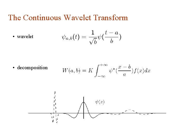 The Continuous Wavelet Transform • wavelet • decomposition 