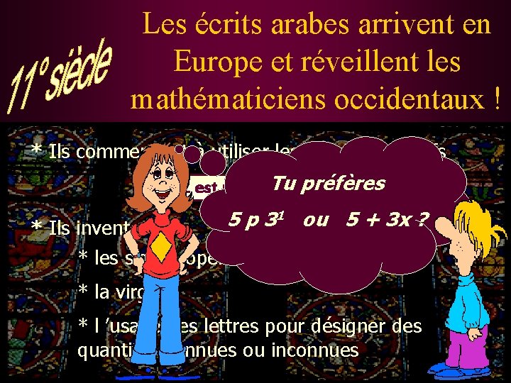 Les écrits arabes arrivent en Europe et réveillent les mathématiciens occidentaux ! * Ils