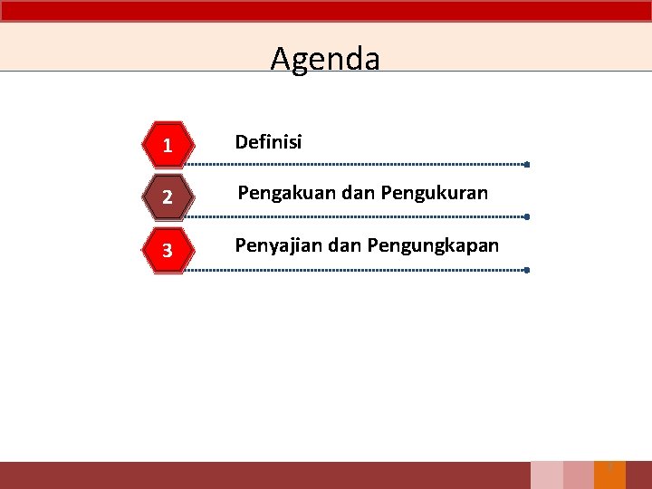 Agenda 1 Definisi 2 Pengakuan dan Pengukuran 3 Penyajian dan Pengungkapan 2 