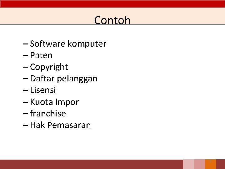 Contoh – Software komputer – Paten – Copyright – Daftar pelanggan – Lisensi –