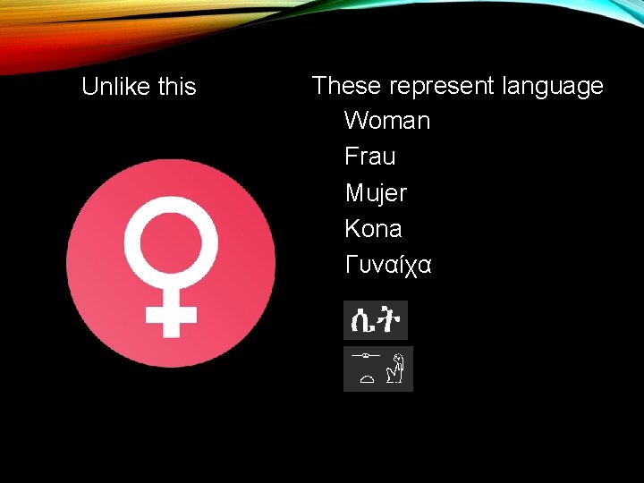 Unlike this These represent language Woman Frau Mujer Kona Γυναίχα 