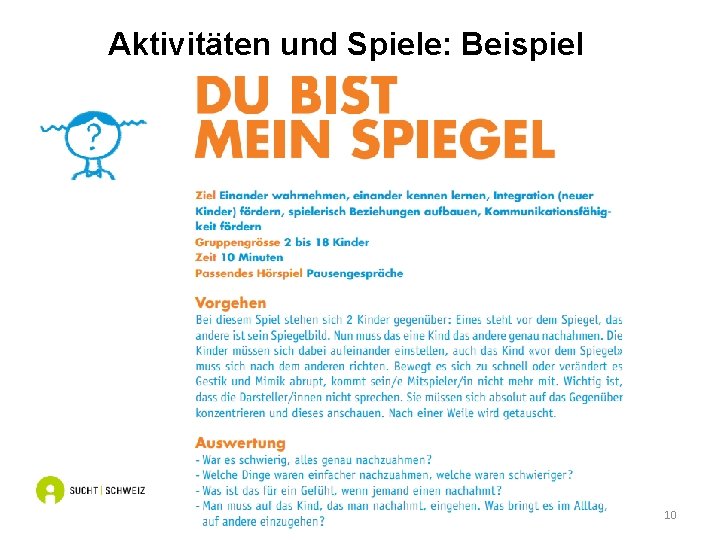 Aktivitäten und Spiele: Beispiel 10 