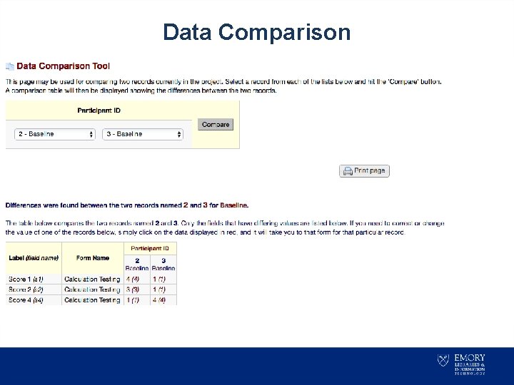 Data Comparison 