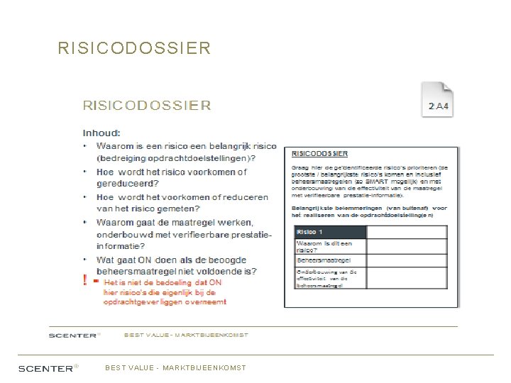 RISICODOSSIER BEST VALUE - MARKTBIJEENKOMST 