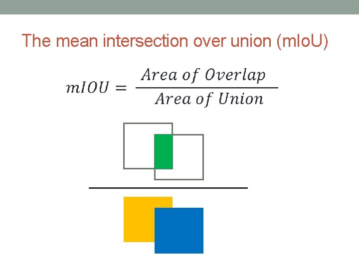 The mean intersection over union (m. Io. U) The mean intersection over union (m. Io. U)
