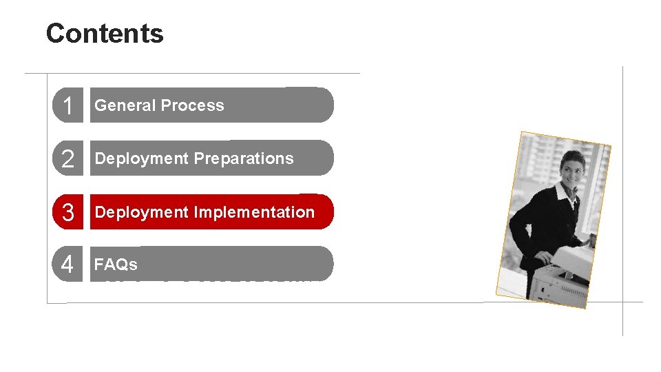 Contents 1 General Process 2 Deployment Preparations 3 Deployment Implementation 4 FAQs 