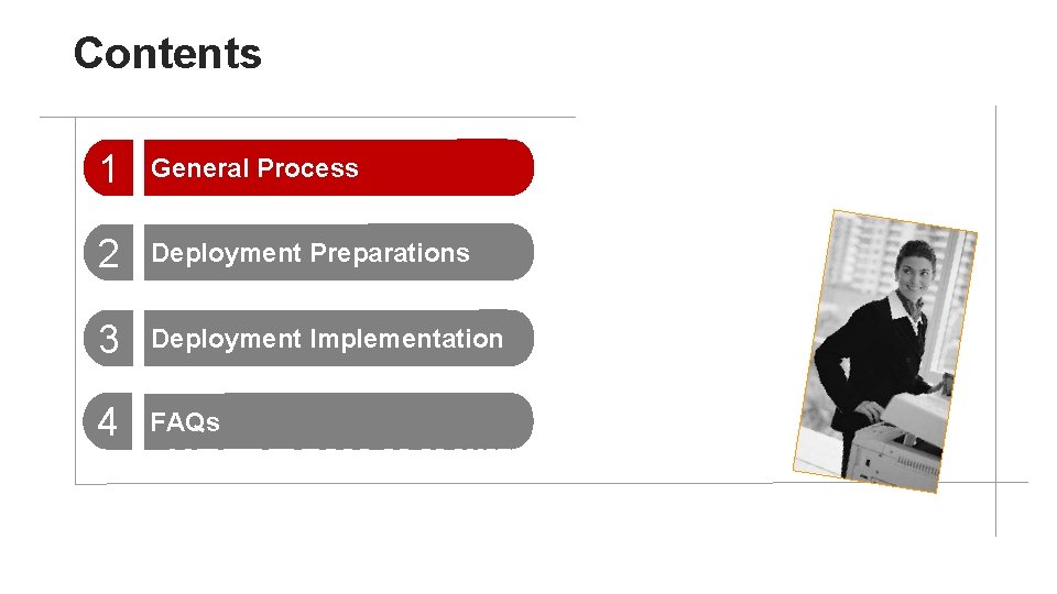 Contents 1 General Process 2 Deployment Preparations 3 Deployment Implementation 4 FAQs 