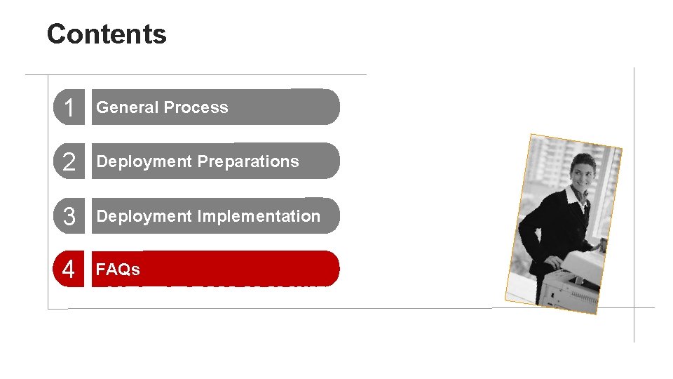 Contents 1 General Process 2 Deployment Preparations 3 Deployment Implementation 4 FAQs 