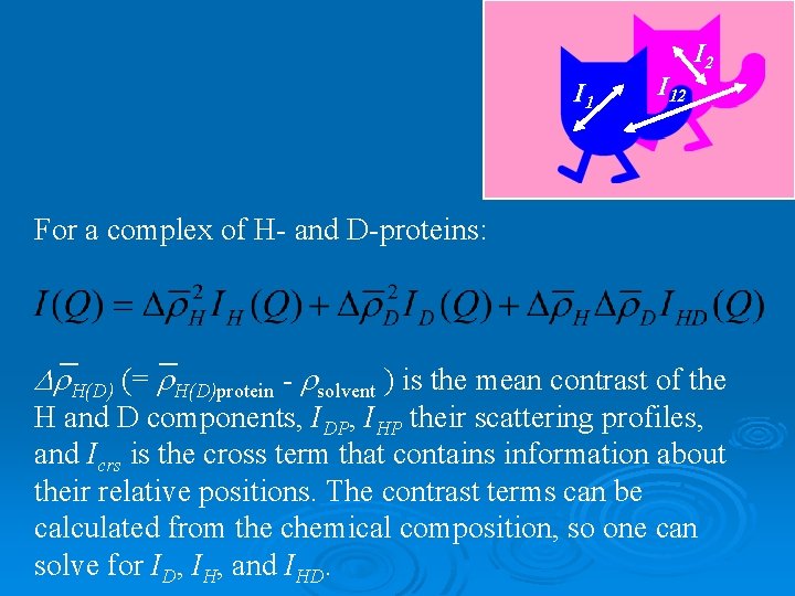 I 1 I 12 I 2 For a complex of H- and D-proteins: _