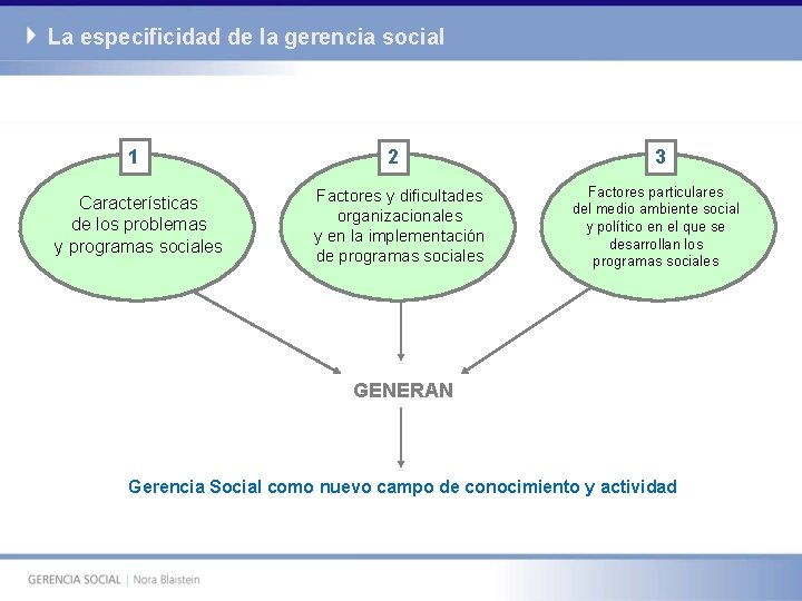 La especificidad de la gerencia social 1 Características de los problemas y programas sociales
