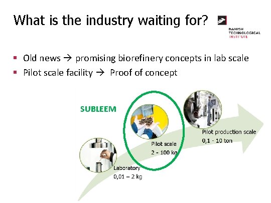What is the industry waiting for? § Old news promising biorefinery concepts in lab