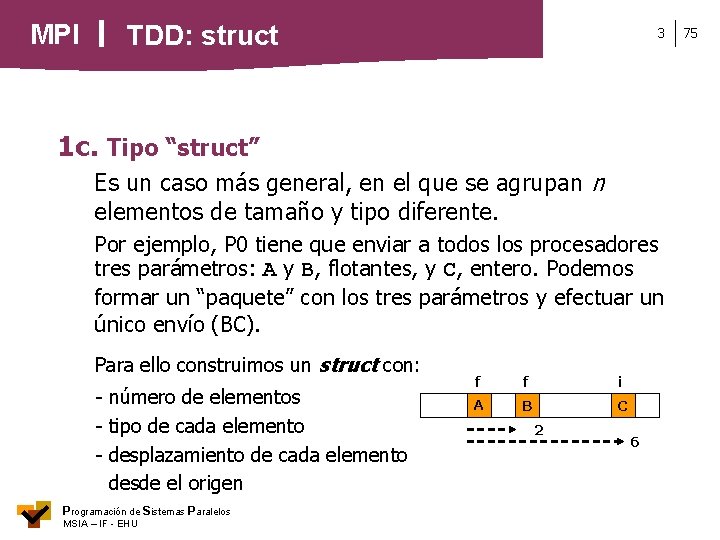 MPI TDD: struct 3 1 c. Tipo “struct” Es un caso más general, en