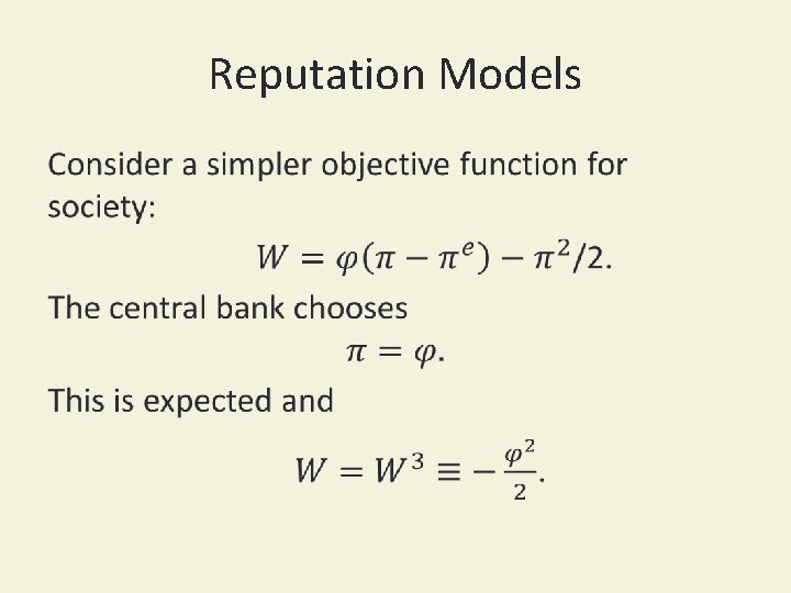 Reputation Models • 