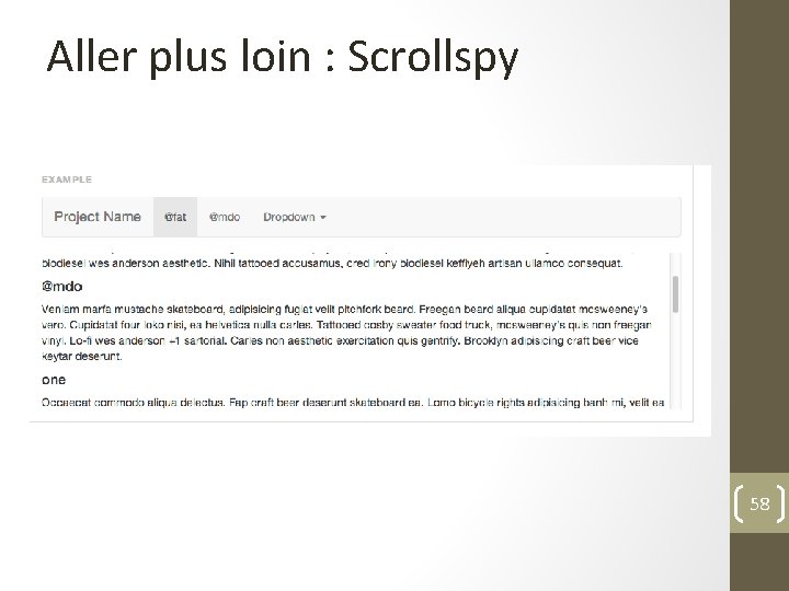 Aller plus loin : Scrollspy 58 