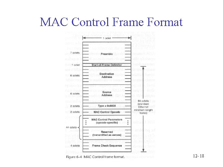 MAC Control Frame Format 12 - 18 