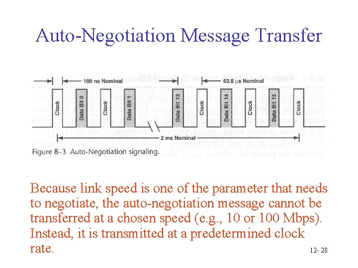 Auto-Negotiation Message Transfer Because link speed is one of the parameter that needs to