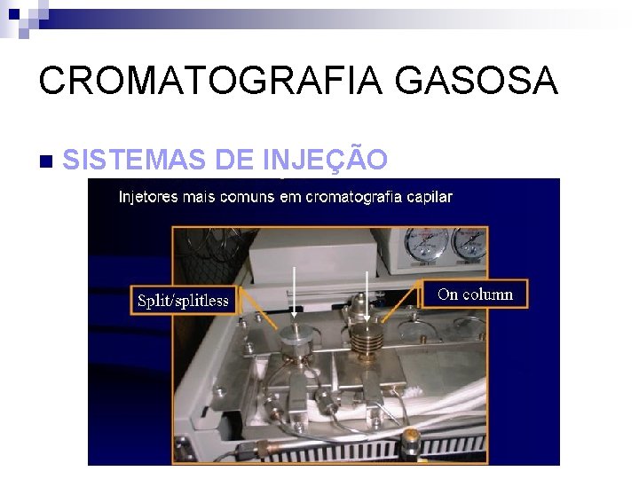 CROMATOGRAFIA GASOSA n SISTEMAS DE INJEÇÃO 