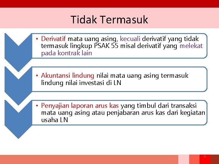 Tidak Termasuk • Derivatif mata uang asing, kecuali derivatif yang tidak termasuk lingkup PSAK