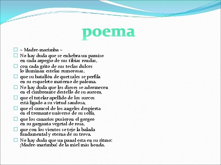 poema � ~ Madre-marimba ~ � No hay duda que se enhebra un paraíso