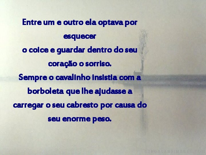 Entre um e outro ela optava por esquecer o coice e guardar dentro do