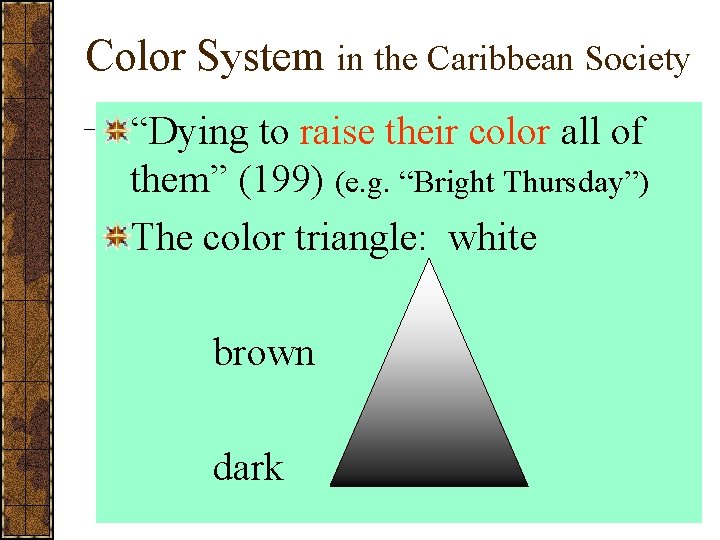 Color System in the Caribbean Society “Dying to raise their color all of them”