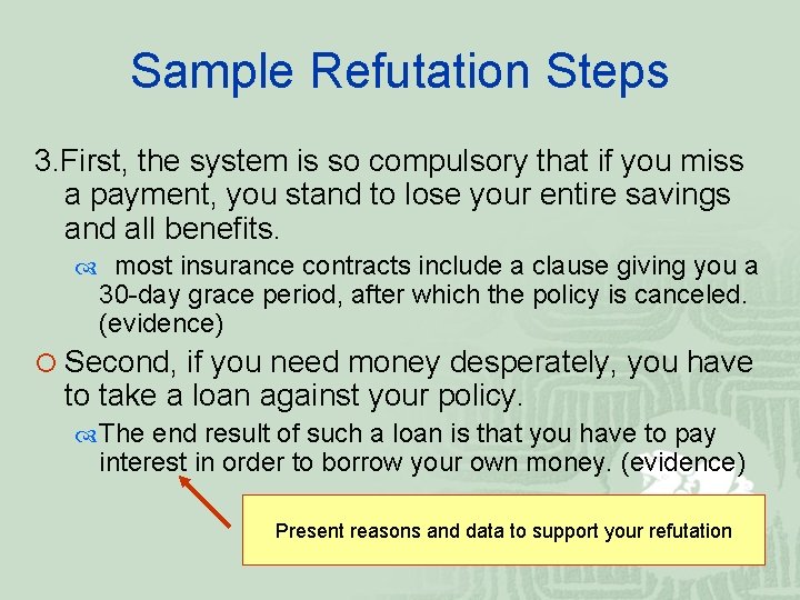 Sample Refutation Steps 3. First, the system is so compulsory that if you miss