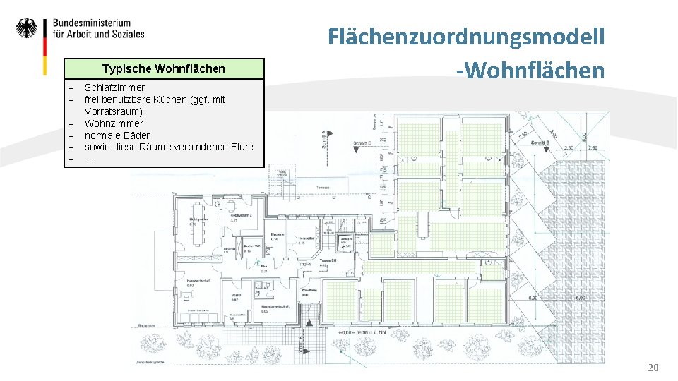 Typische Wohnflächen - Schlafzimmer frei benutzbare Küchen (ggf. mit Vorratsraum) Wohnzimmer normale Bäder sowie