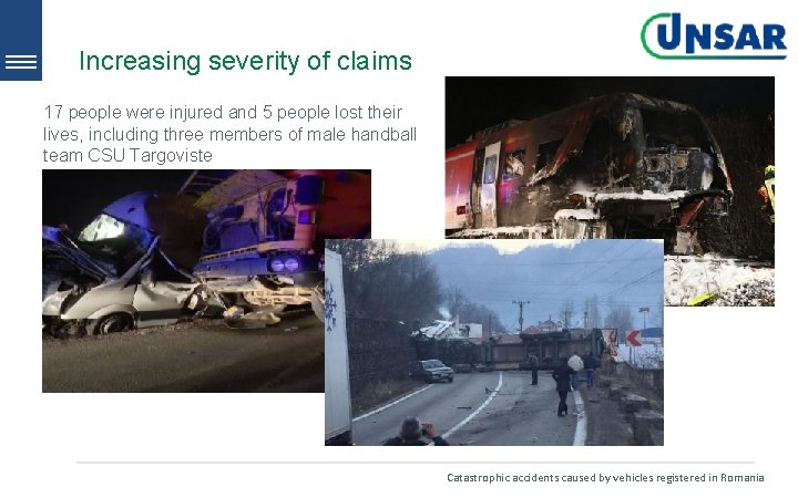 Increasing severity of claims 17 people were injured and 5 people lost their lives, Increasing severity of claims 17 people were injured and 5 people lost their lives,