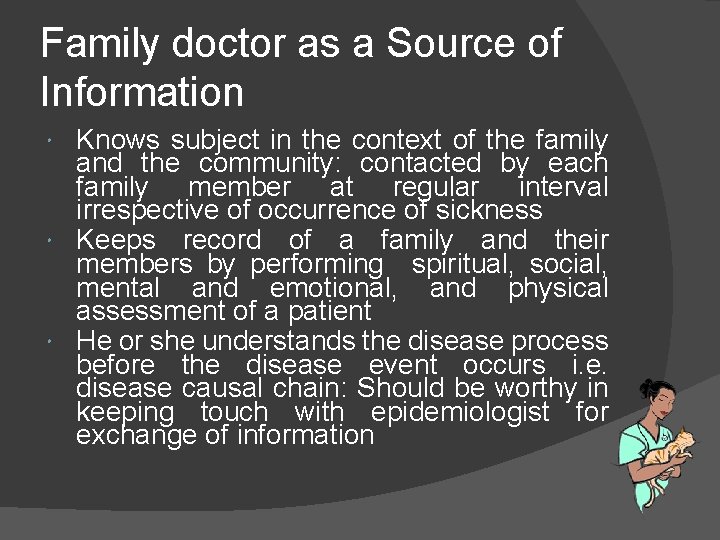Family doctor as a Source of Information Knows subject in the context of the