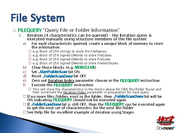 File System � FILEQUERY “Query File or Folder Information” 3. a) b) c) d)