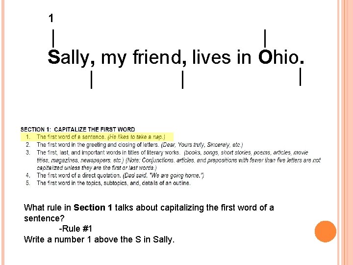 1 Sally, my friend, lives in Ohio. What rule in Section 1 talks about