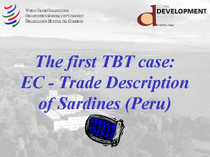The first TBT case: EC - Trade Description of Sardines (Peru) 