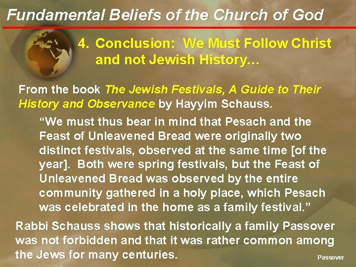 Fundamental Beliefs of the Church of God 4. Conclusion: We Must Follow Christ and